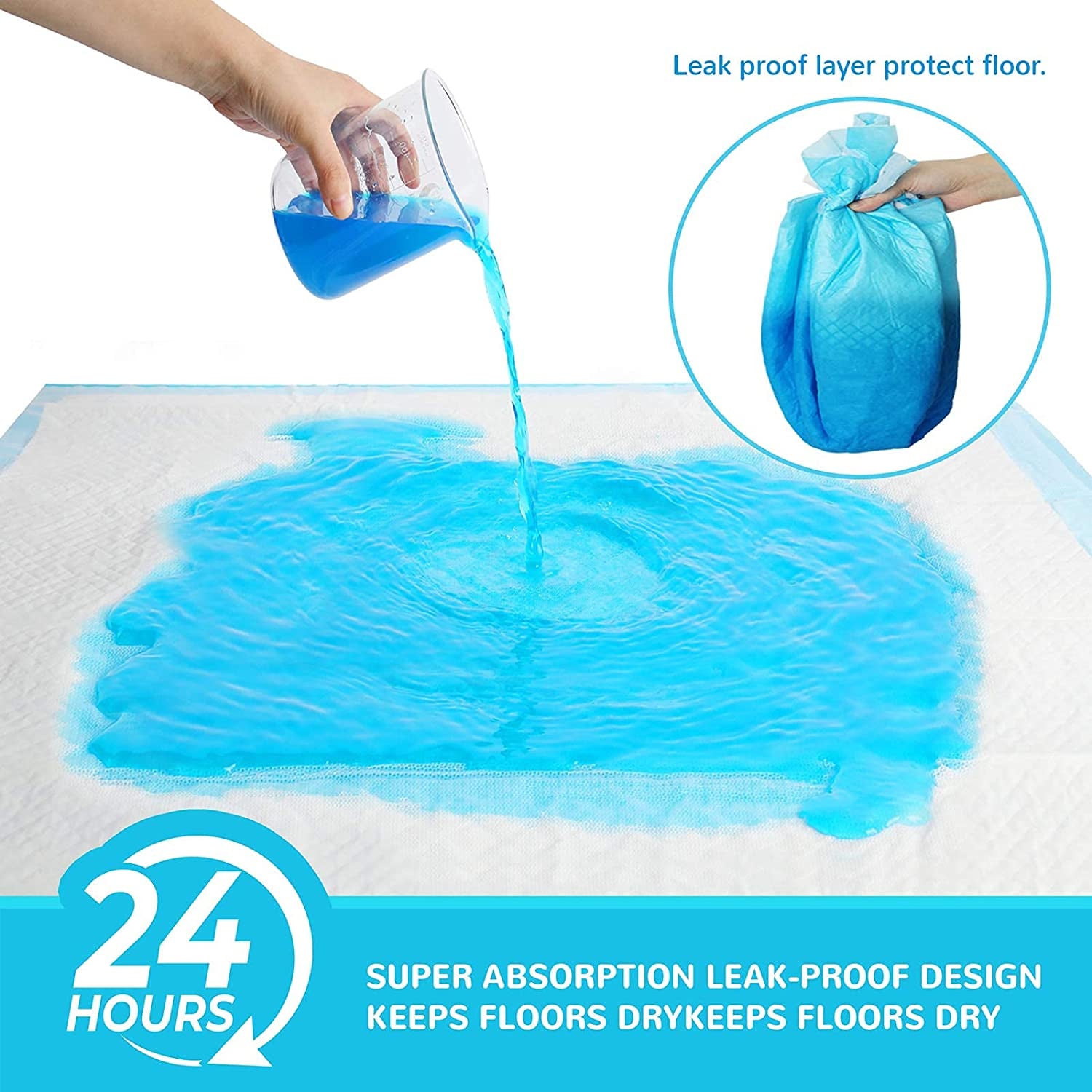 Extra Large Dog Pee Pads, Thicker Design for Super Absorbent and Leak Proof Pads, Disposable Potty Training Pads for Dogs, Puppy Pads XL, 28X34 Inches(120-Count, Blue)
