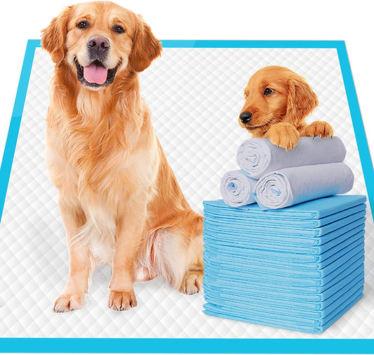 Extra Large Dog Pee Pads, Thicker Design for Super Absorbent and Leak Proof Pads, Disposable Potty Training Pads for Dogs, Puppy Pads XL, 28X34 Inches(120-Count, Blue)