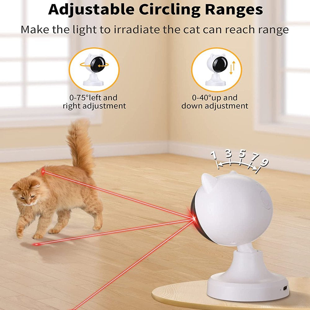Automatic Cat Laser Toys, Interactive Laser Cat Toys for Indoor Cats/Kitty/Dogs, Cat Laser Toy Automatic White