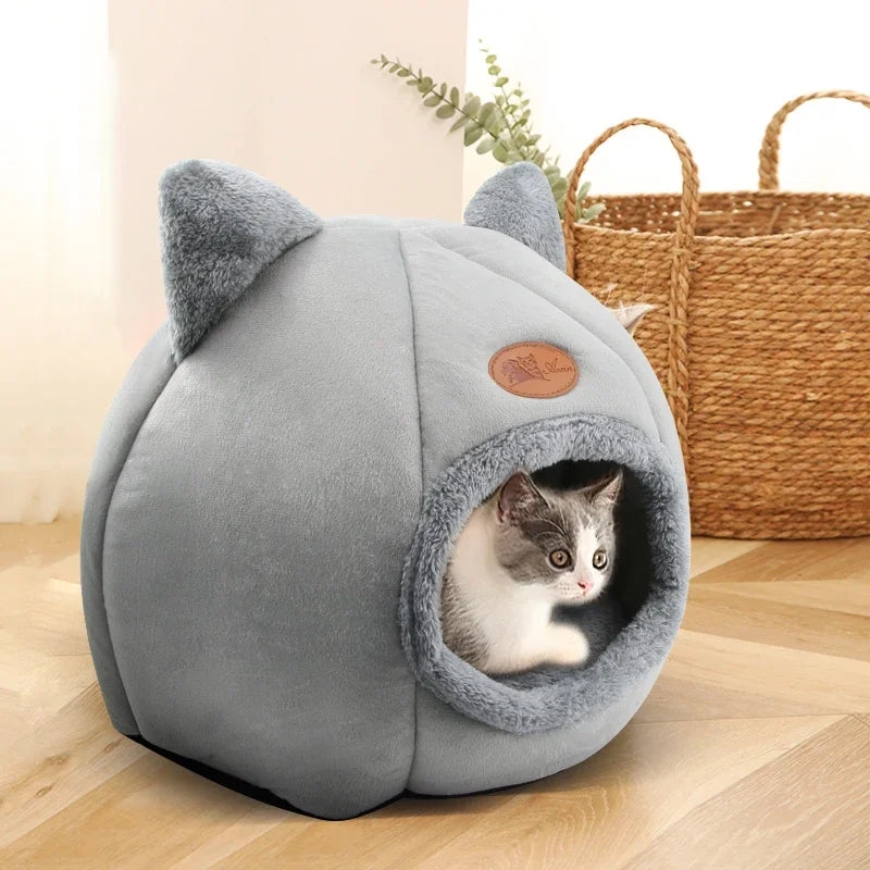 2021 Deep Sleep Comfort in Winter Cat Bed Little Mat Basket for Cat'S House Products Pets Tent Cozy Cave Cat Beds Indoor