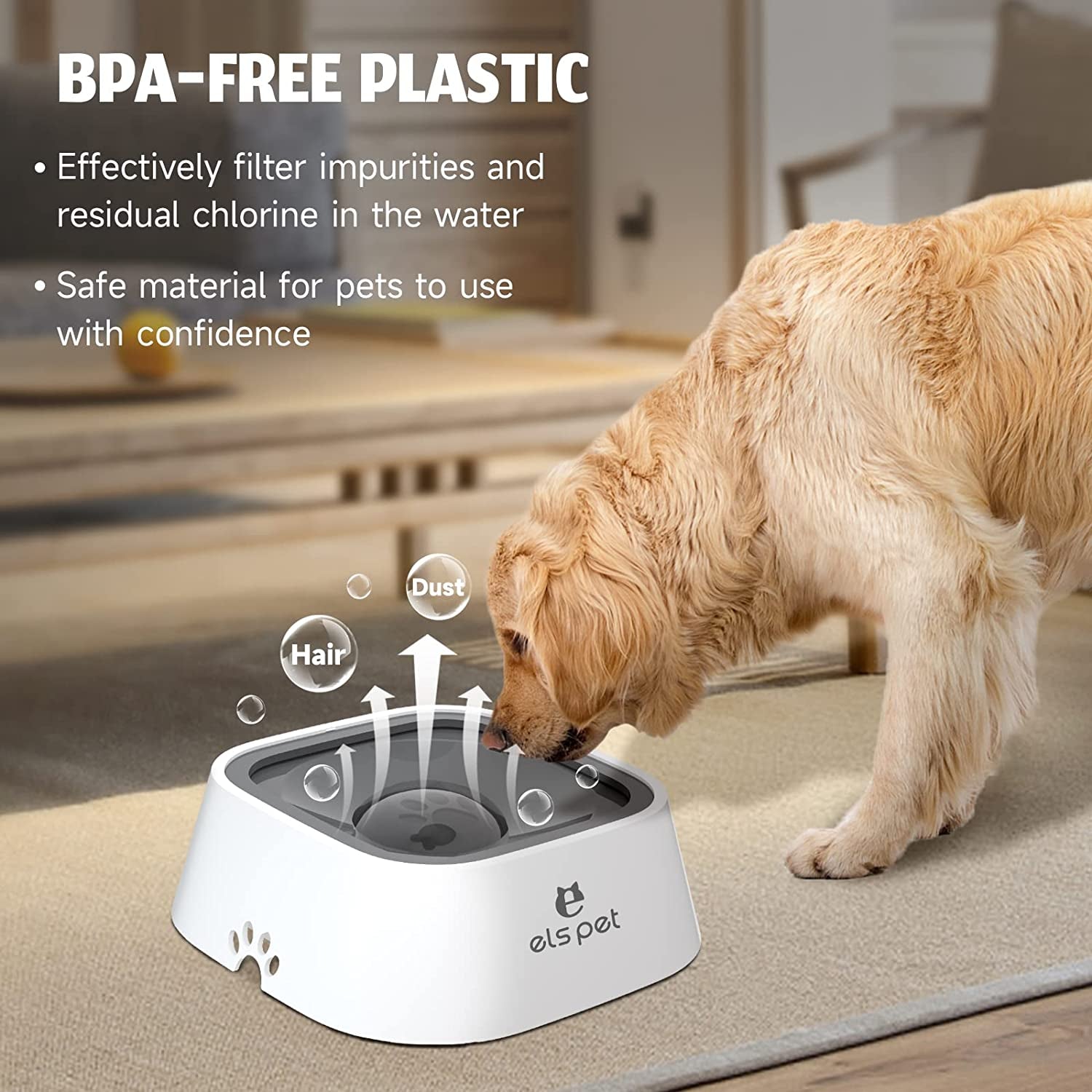1L/2L/70Oz Dog Spill Proof Pet Water Bowl, Anti-Choking Water Bowl, Slow Water Feeder Pet Water Dispenser Carried Water Bowls for Dogs, Cats & Pets